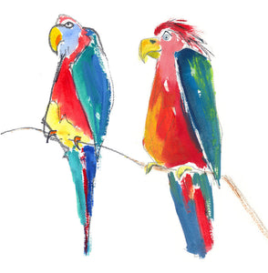two parrots - card & print